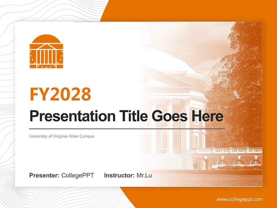 University of Virginia-Main Campus Academic Presentation/Research Findings Report PPT Template4:3 ratio PPT effect preview image5