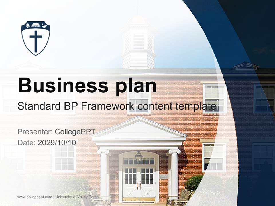 University of Valley Forge Competition/Entrepreneurship Contest PPT Template4:3 ratio PPT effect preview image9