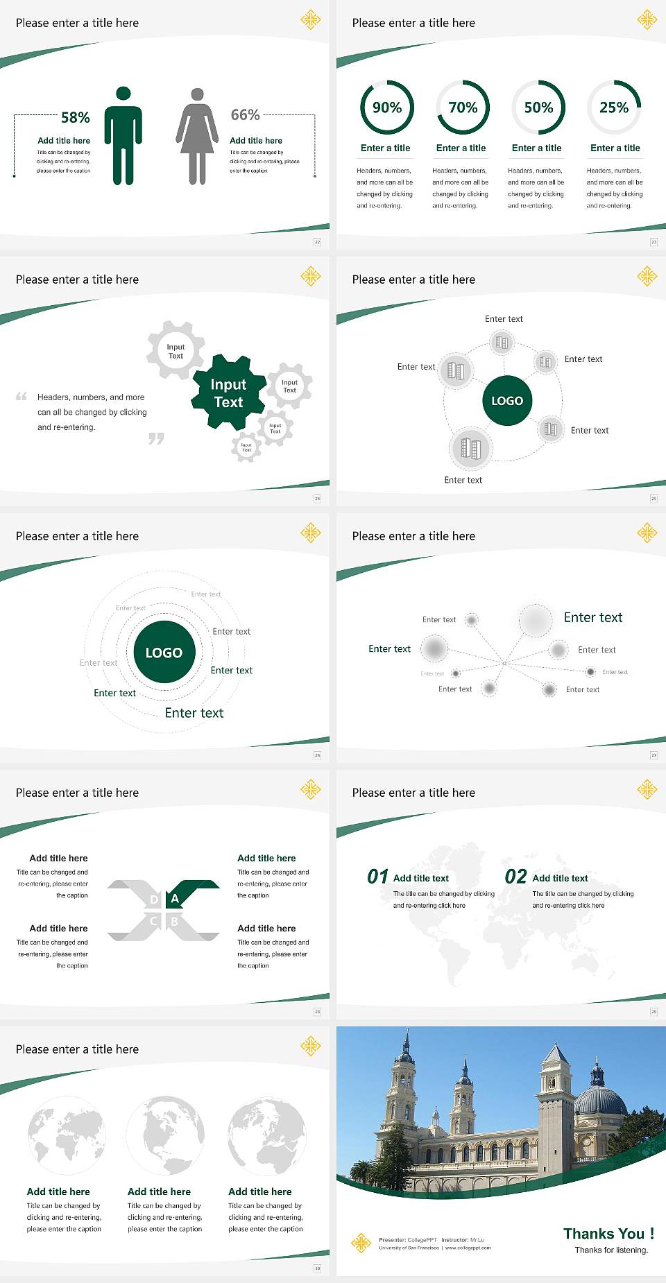 University of San Francisco Course/Courseware Creation PPT Template4:3 ratio PPT effect preview image4