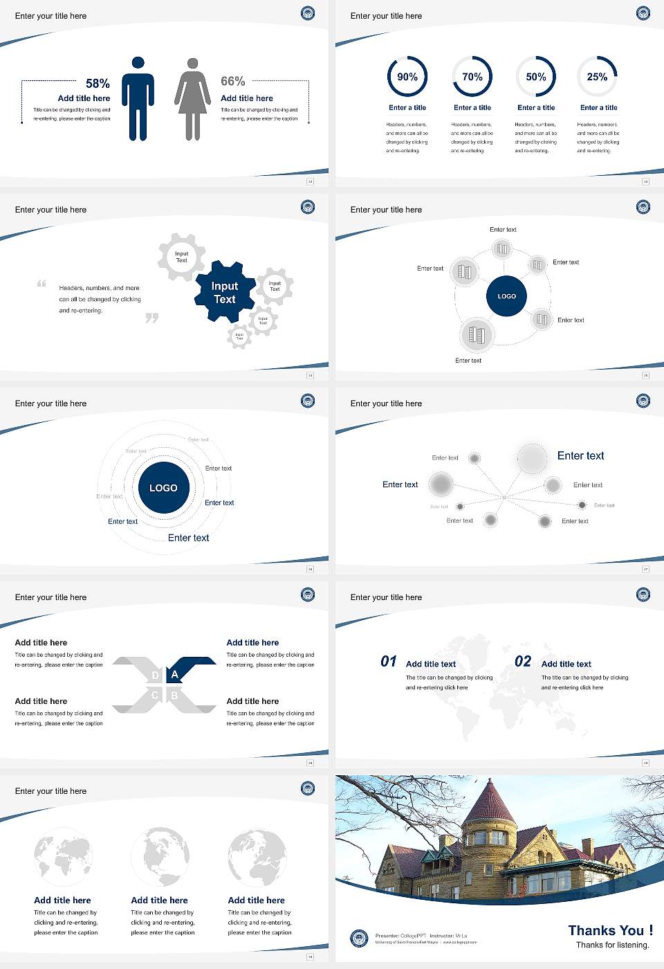 University of Saint Francis-Fort Wayne Course/Courseware Creation PPT Template16:9 ratio PPT effect preview image4