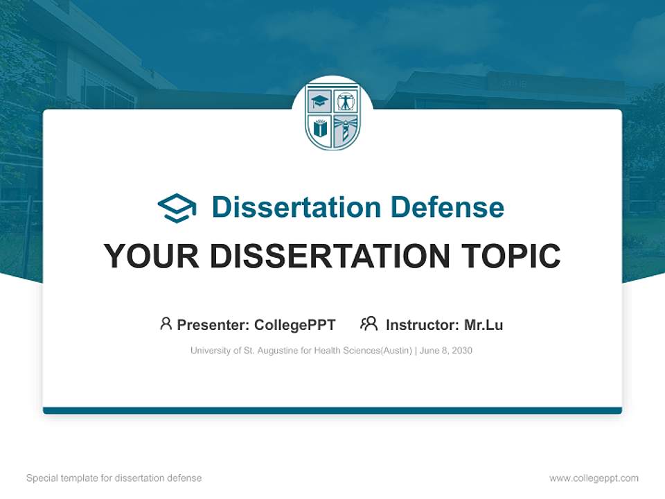 University of St. Augustine for Health Sciences(Austin) Graduation Thesis Defense PPT Template4:3 ratio PPT effect preview image7