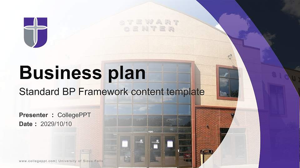University of Sioux Falls Competition/Entrepreneurship Contest PPT Template16:9 ratio PPT effect preview image