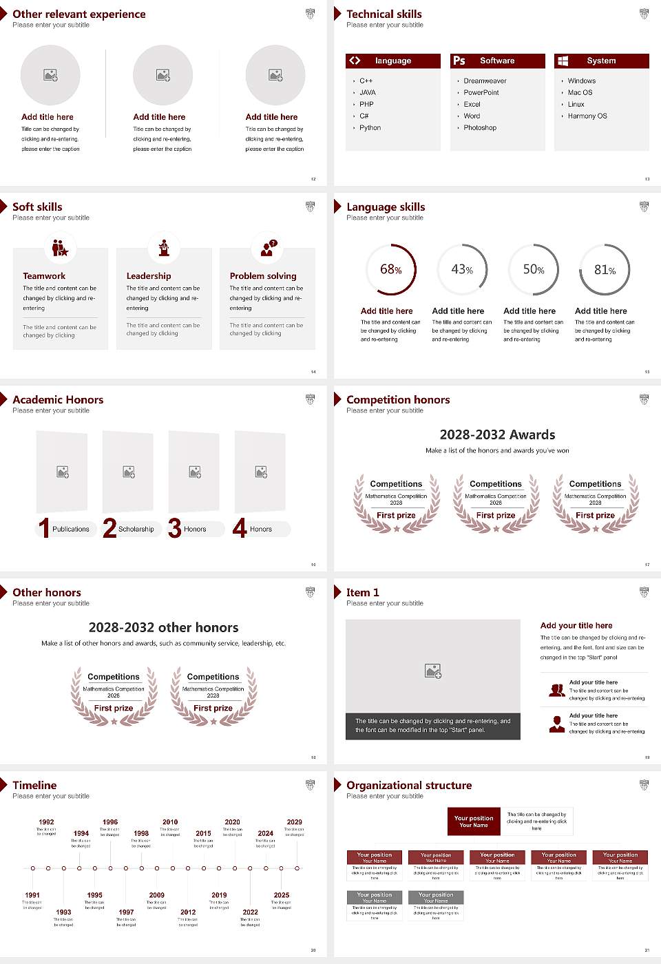 University of Southern California Resume PPT Template16:9 ratio PPT effect preview image3