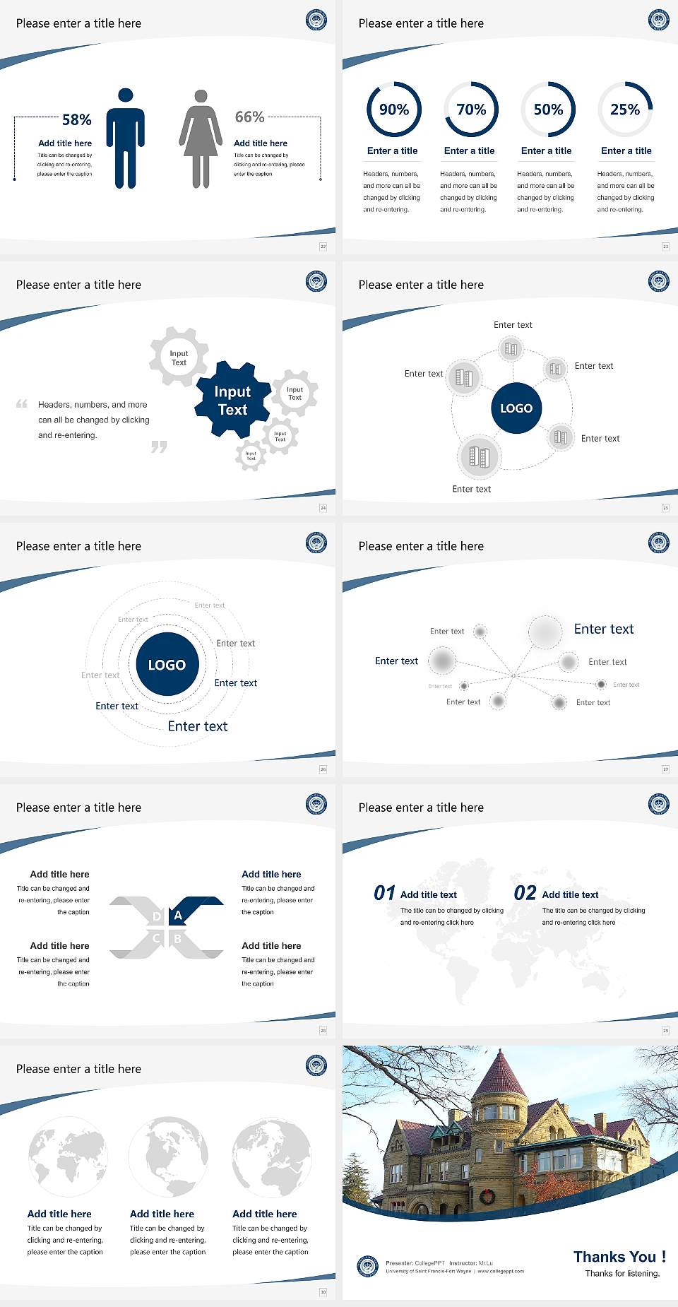 University of Saint Francis-Fort Wayne Course/Courseware Creation PPT Template4:3 ratio PPT effect preview image4