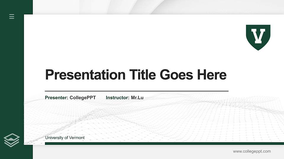 University of Vermont Thesis Proposal/Graduation Defense PPT Template16:9 ratio PPT effect preview image