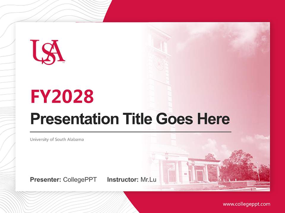 University of South Alabama Academic Presentation/Research Findings Report PPT Template4:3 ratio PPT effect preview image5