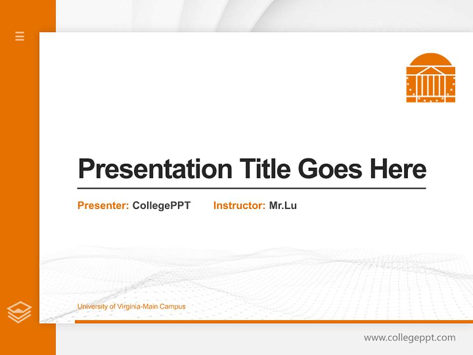 University of Virginia-Main Campus Thesis Proposal/Graduation Defense PPT Template4:3 ratio PPT effect preview image5