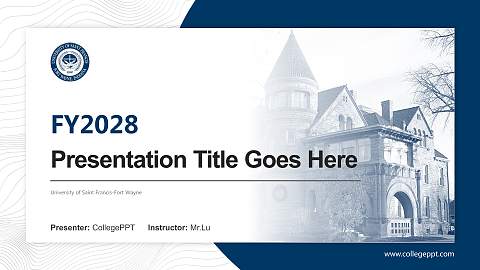 University of Saint Francis-Fort Wayne Academic Presentation/Research Findings Report PPT Template