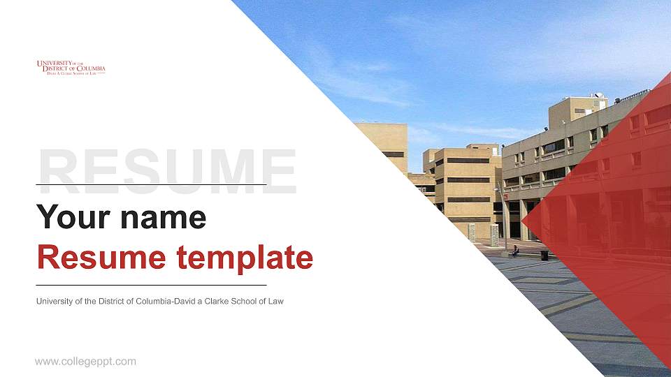 University of the District of Columbia-David a Clarke School of Law Resume PPT Template16:9 ratio PPT effect preview image