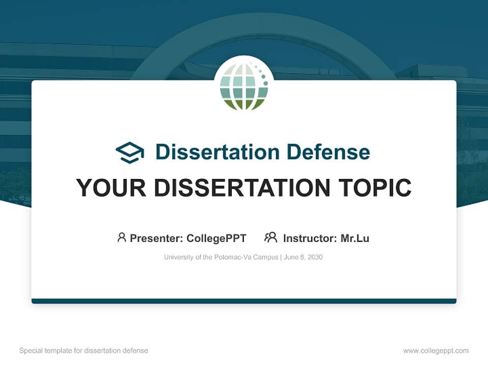 University of the Potomac-Va Campus Graduation Thesis Defense PPT Template4:3 ratio PPT effect preview image7