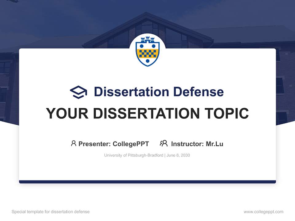 University of Pittsburgh-Bradford Graduation Thesis Defense PPT Template4:3 ratio PPT effect preview image7