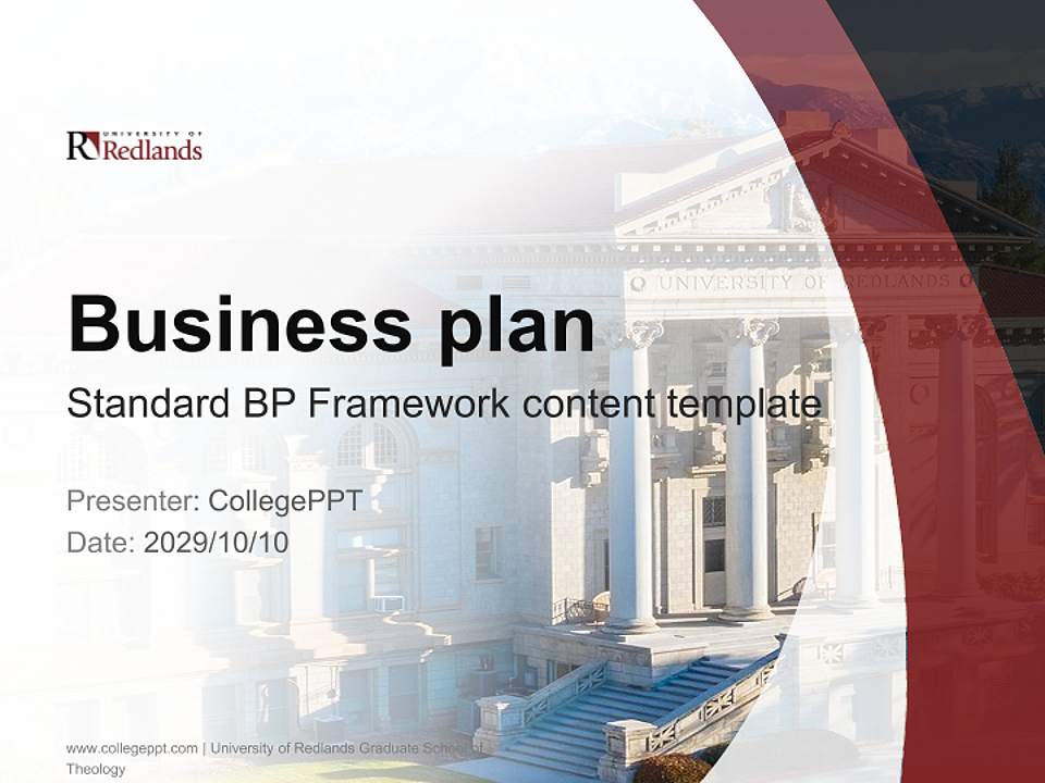 University of Redlands Graduate School of Theology Competition/Entrepreneurship Contest PPT Template4:3 ratio PPT effect preview image9