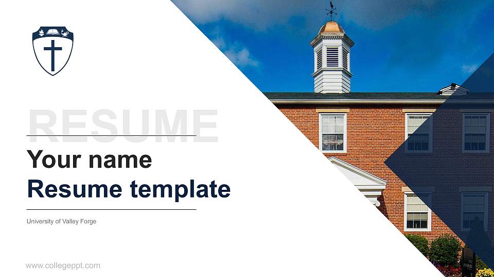 University of Valley Forge Resume PPT Template16:9 ratio PPT effect preview image