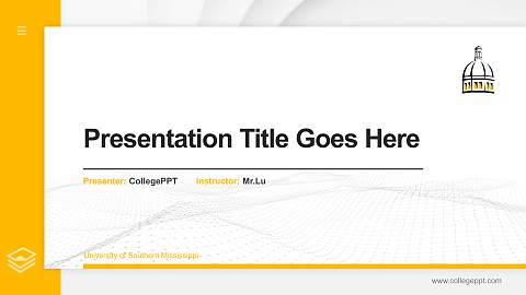 University of Southern Mississippi Thesis Proposal/Graduation Defense PPT Template
