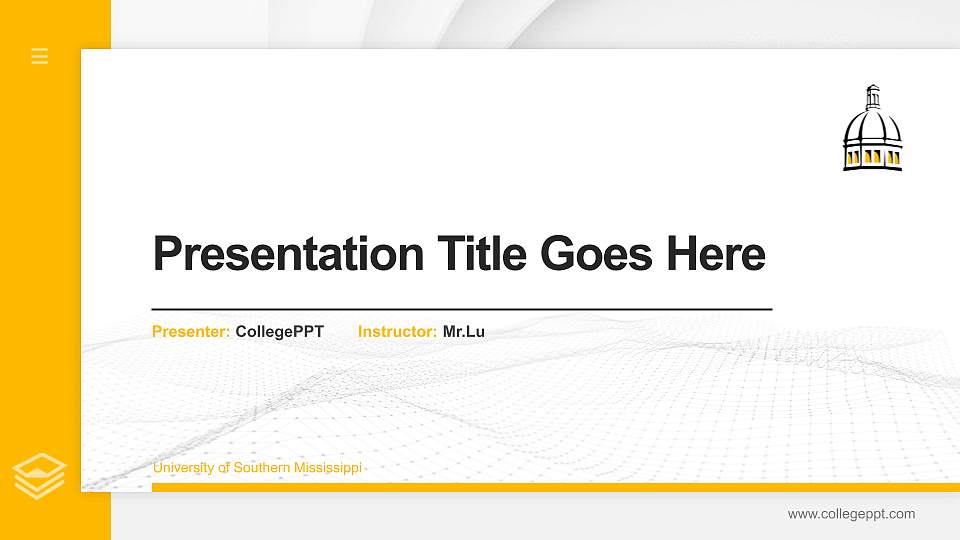 University of Southern Mississippi Thesis Proposal/Graduation Defense PPT Template16:9 ratio PPT effect preview image