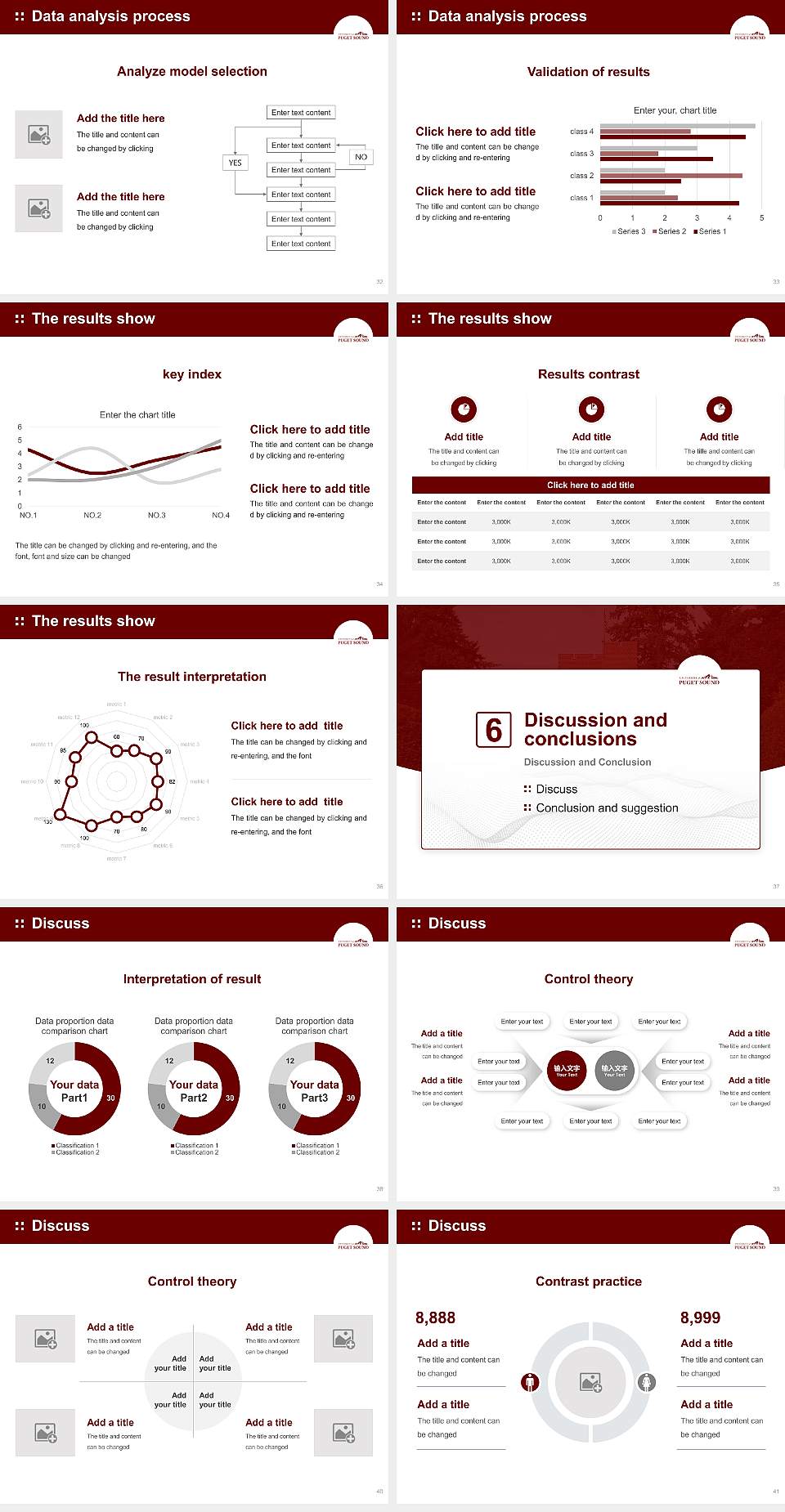 University of Puget Sound Graduation Thesis Defense PPT Template4:3 ratio PPT effect preview image5