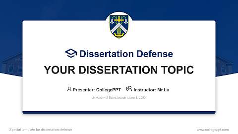 University of Saint Joseph Graduation Thesis Defense PPT Template