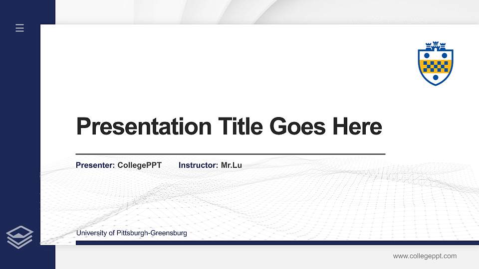 University of Pittsburgh-Greensburg Thesis Proposal/Graduation Defense PPT Template16:9 ratio PPT effect preview image