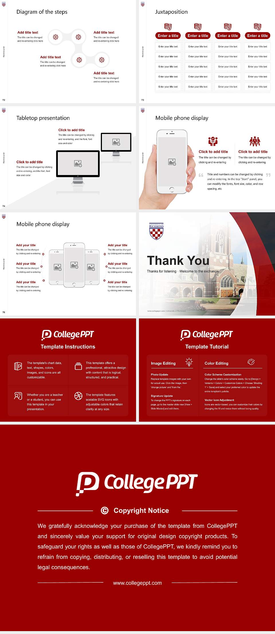 University of Richmond Competition/Entrepreneurship Contest PPT Template4:3 ratio PPT effect preview image9