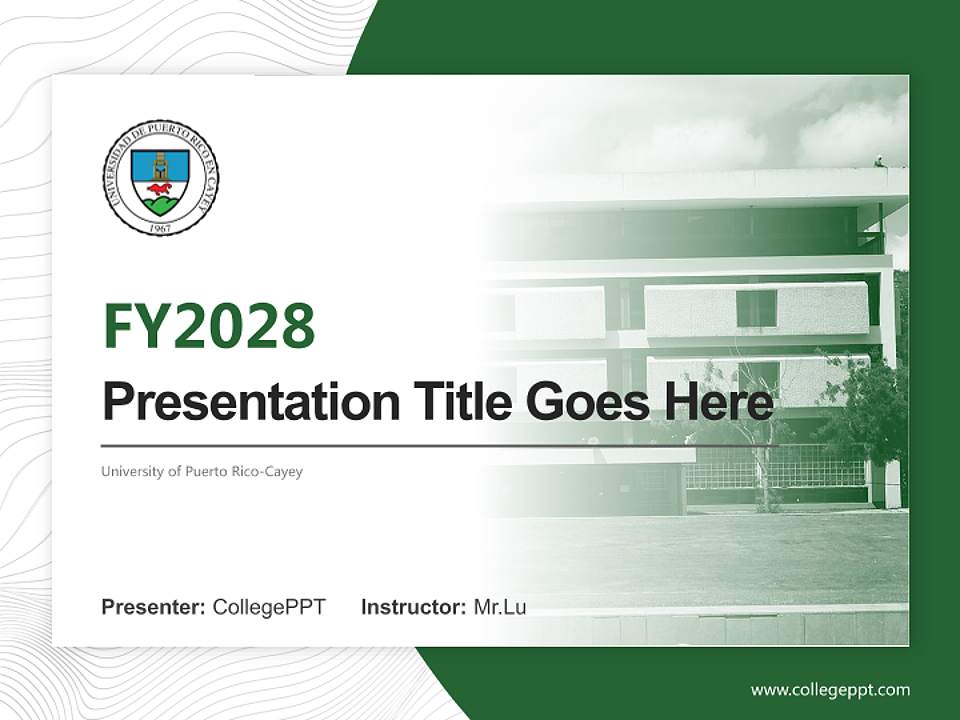 University of Puerto Rico-Cayey Academic Presentation/Research Findings Report PPT Template4:3 ratio PPT effect preview image5