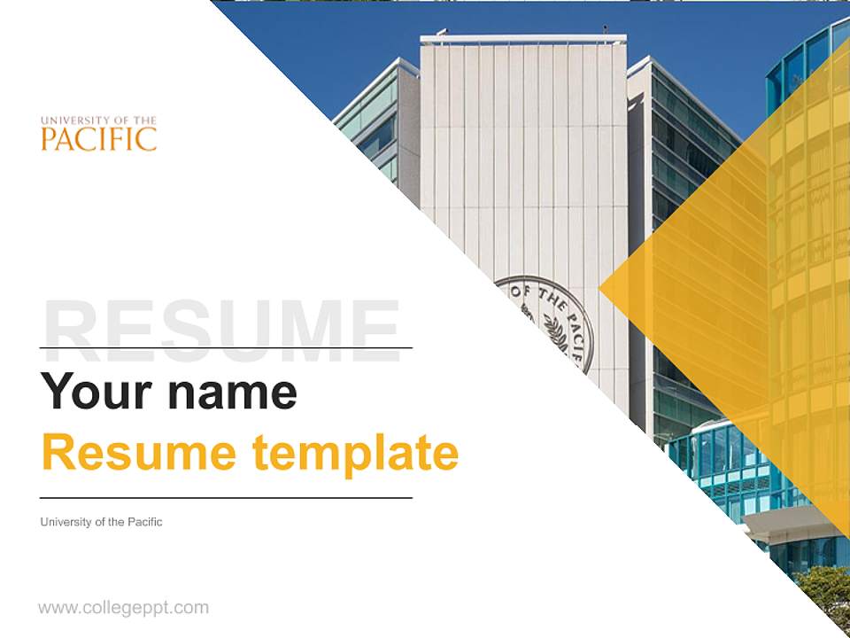 University of the Pacific Resume PPT Template4:3 ratio PPT effect preview image5