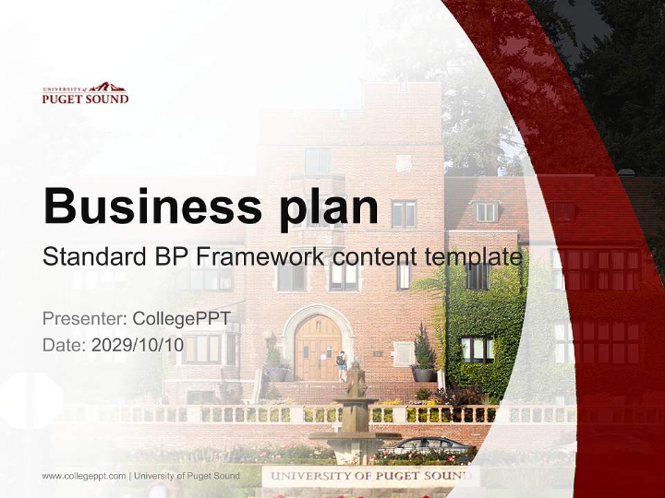 University of Puget Sound Competition/Entrepreneurship Contest PPT Template4:3 ratio PPT effect preview image9