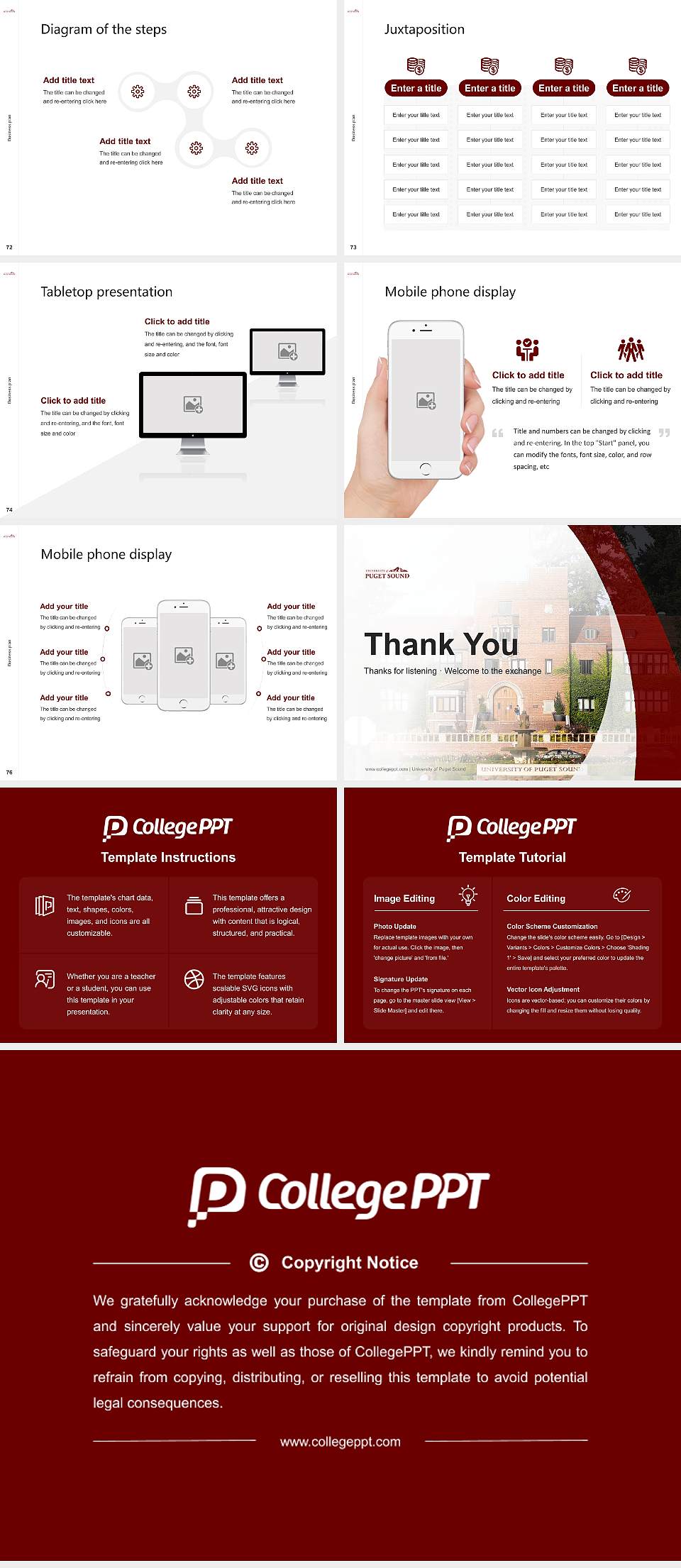 University of Puget Sound Competition/Entrepreneurship Contest PPT Template4:3 ratio PPT effect preview image9