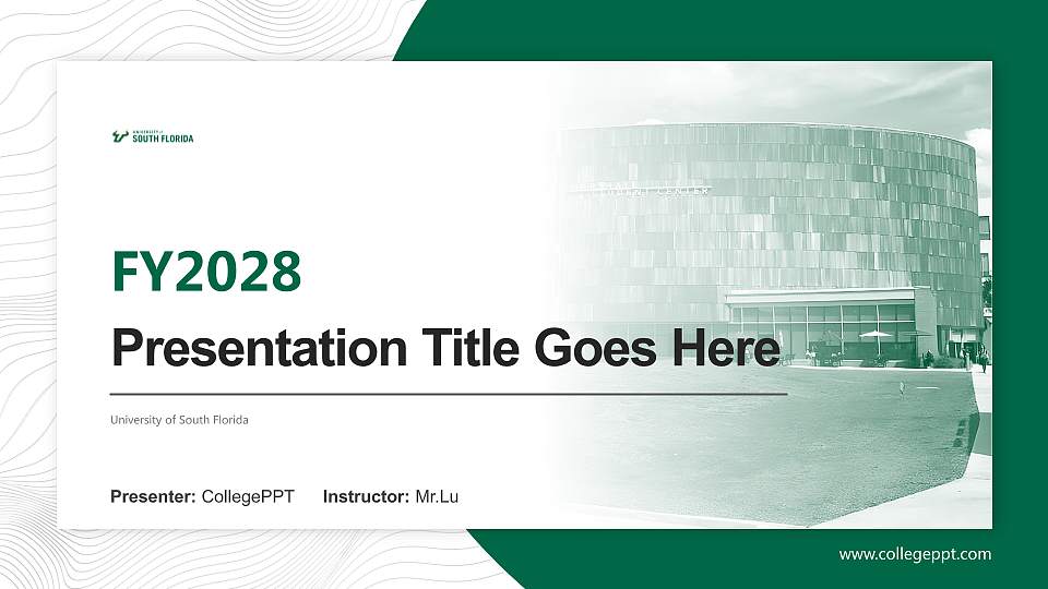 University of South Florida Academic Presentation/Research Findings Report PPT Template16:9 ratio PPT effect preview image