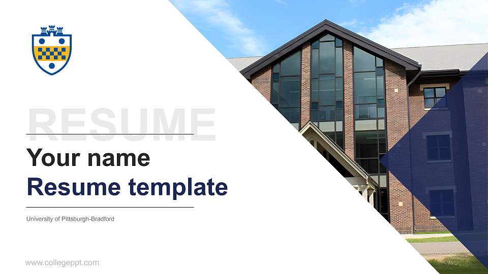 University of Pittsburgh-Bradford Resume PPT Template16:9 ratio PPT effect preview image