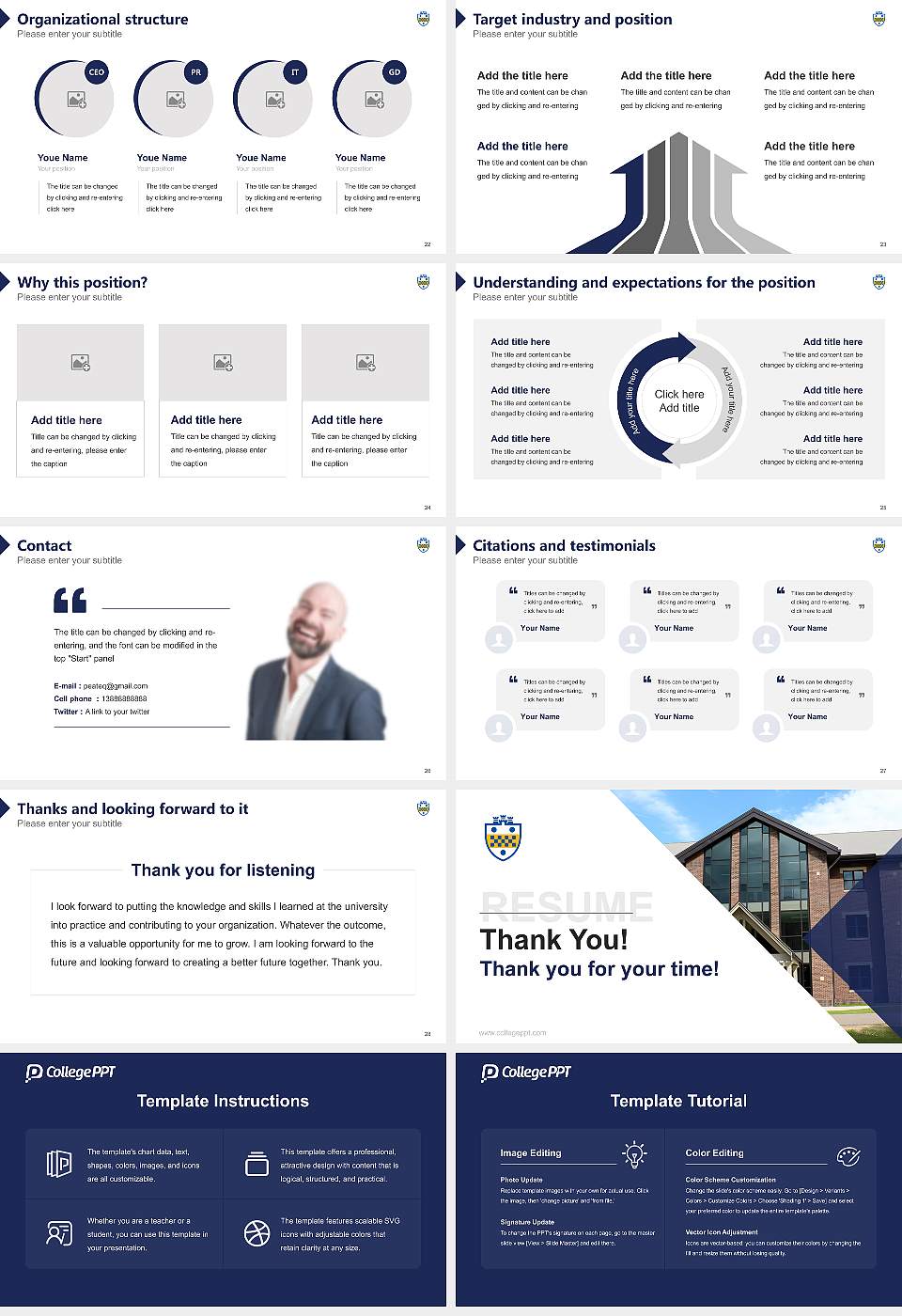 University of Pittsburgh-Bradford Resume PPT Template16:9 ratio PPT effect preview image4