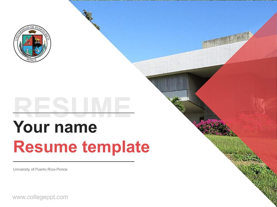 University of Puerto Rico-Ponce Resume PPT Template4:3 ratio PPT effect preview image5