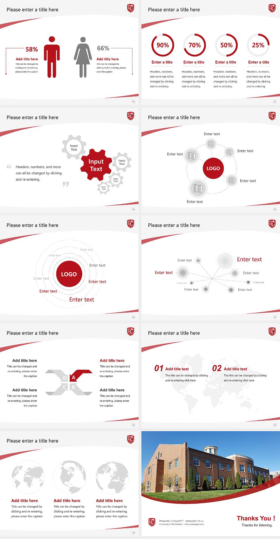 University of Rio Grande Course/Courseware Creation PPT Template4:3 ratio PPT effect preview image4