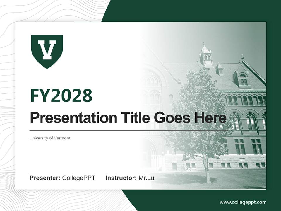 University of Vermont Academic Presentation/Research Findings Report PPT Template4:3 ratio PPT effect preview image5