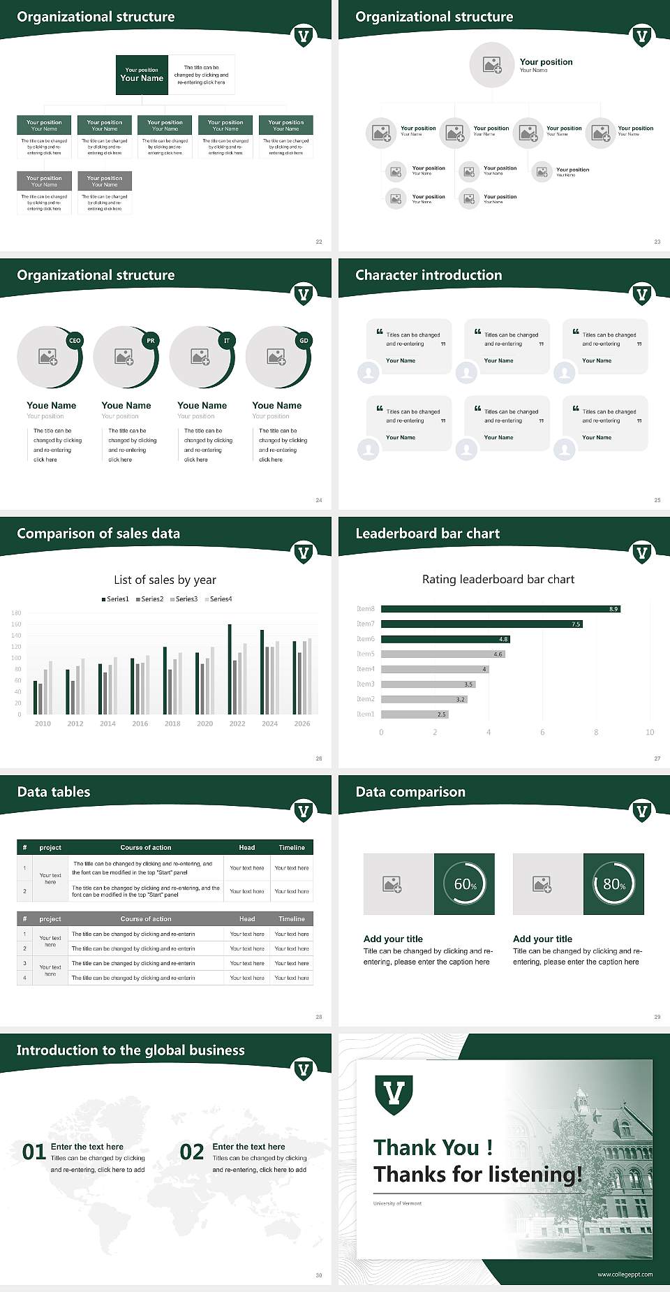 University of Vermont Academic Presentation/Research Findings Report PPT Template4:3 ratio PPT effect preview image4