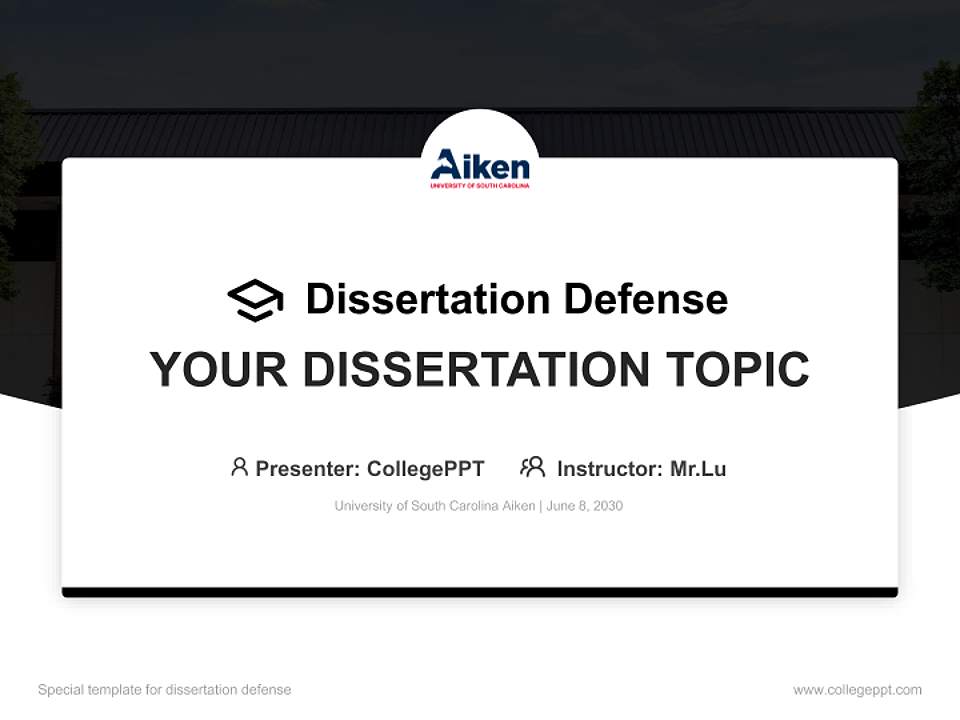 University of South Carolina Aiken Graduation Thesis Defense PPT Template4:3 ratio PPT effect preview image7