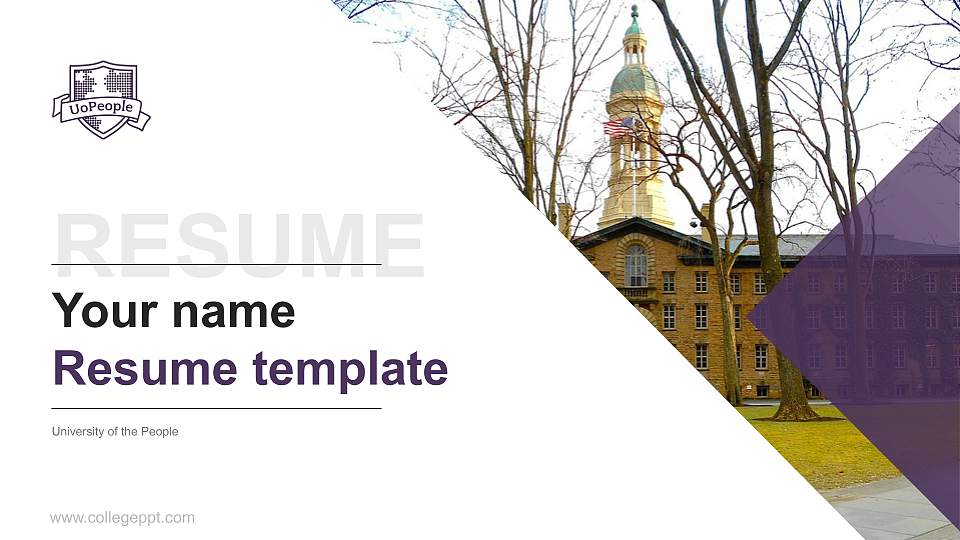 University of the People Resume PPT Template16:9 ratio PPT effect preview image