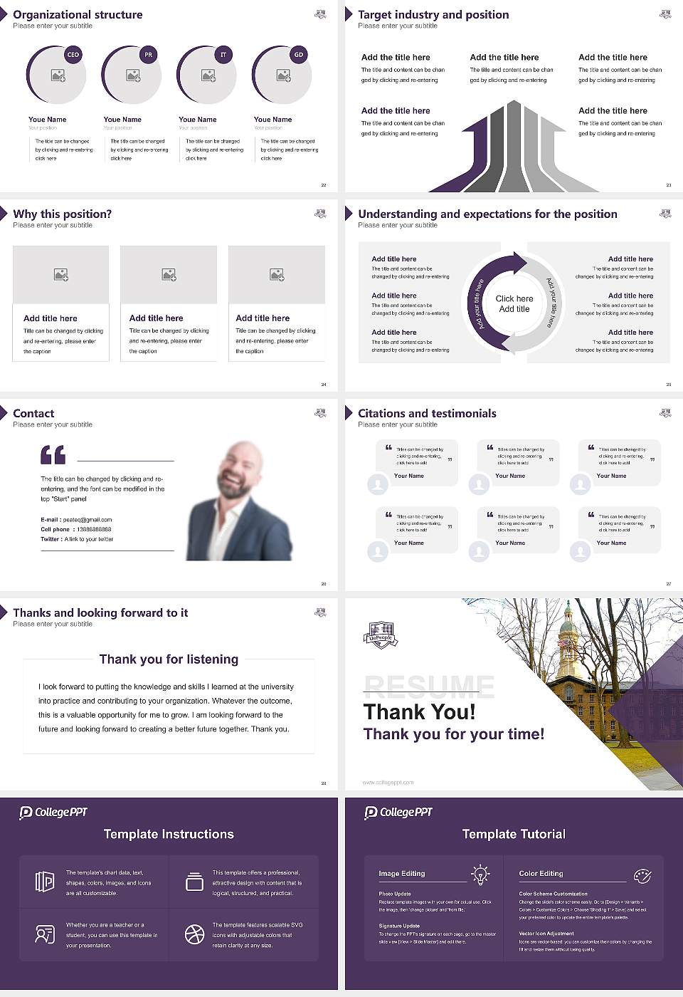 University of the People Resume PPT Template16:9 ratio PPT effect preview image4