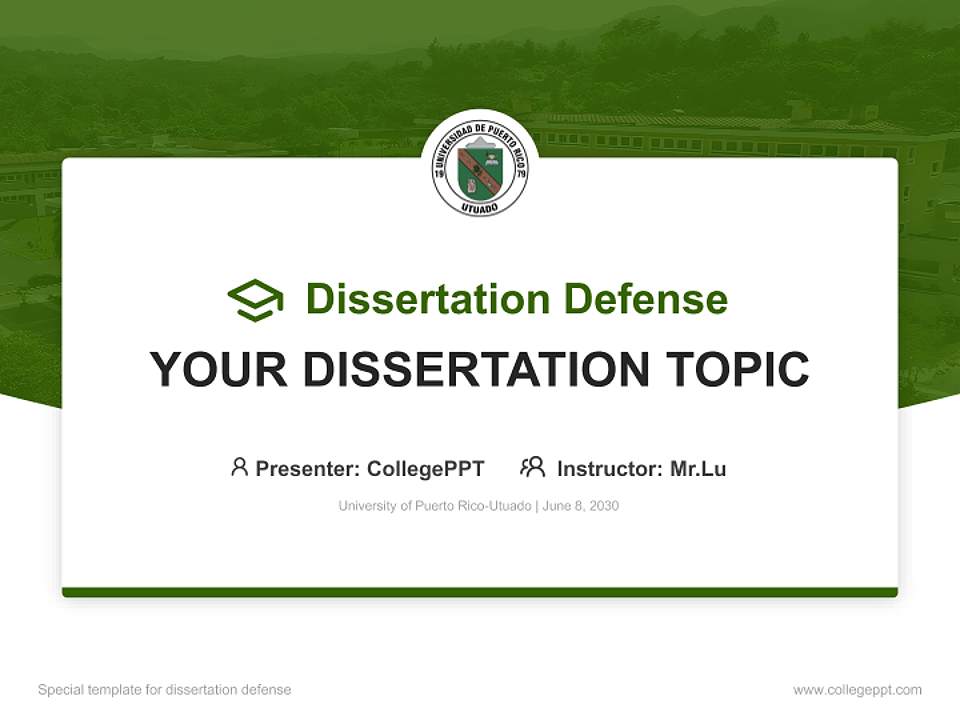 University of Puerto Rico-Utuado Graduation Thesis Defense PPT Template4:3 ratio PPT effect preview image7