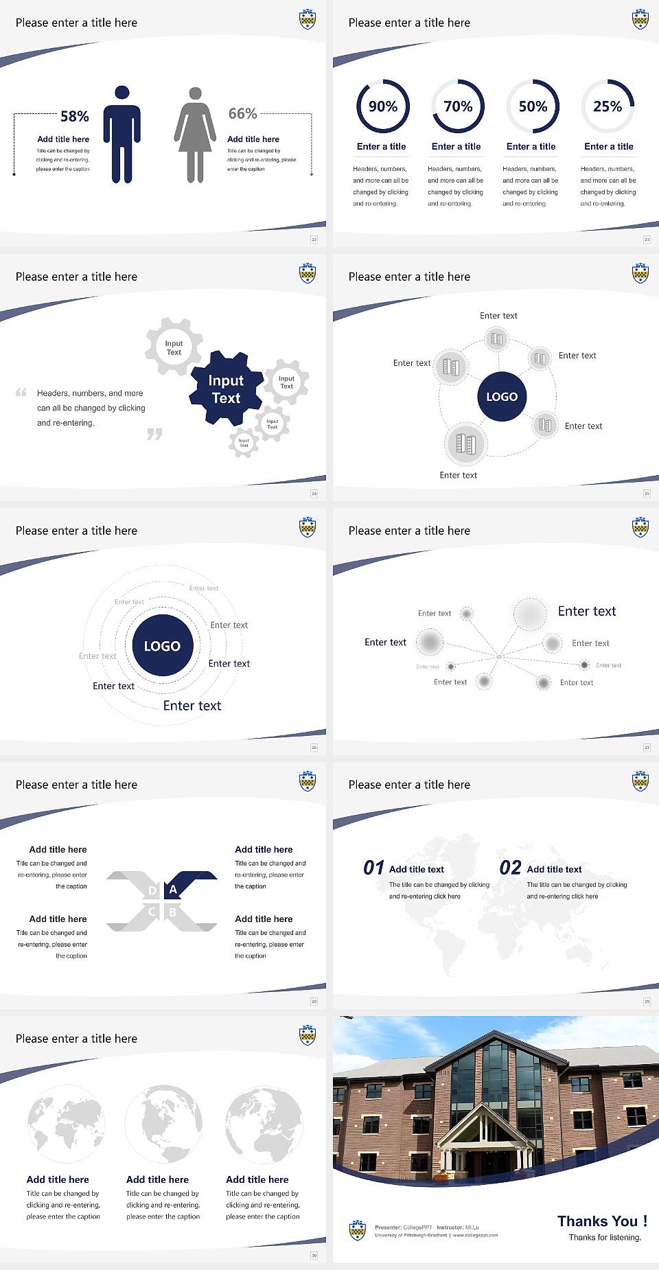 University of Pittsburgh-Bradford Course/Courseware Creation PPT Template4:3 ratio PPT effect preview image4