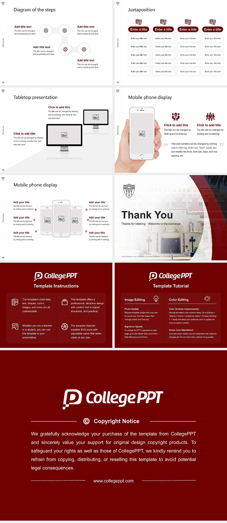 University of Southern California Competition/Entrepreneurship Contest PPT Template4:3 ratio PPT effect preview image9