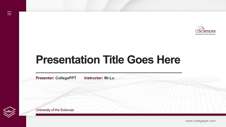 University of the Sciences Thesis Proposal/Graduation Defense PPT Template16:9 ratio PPT effect preview image1