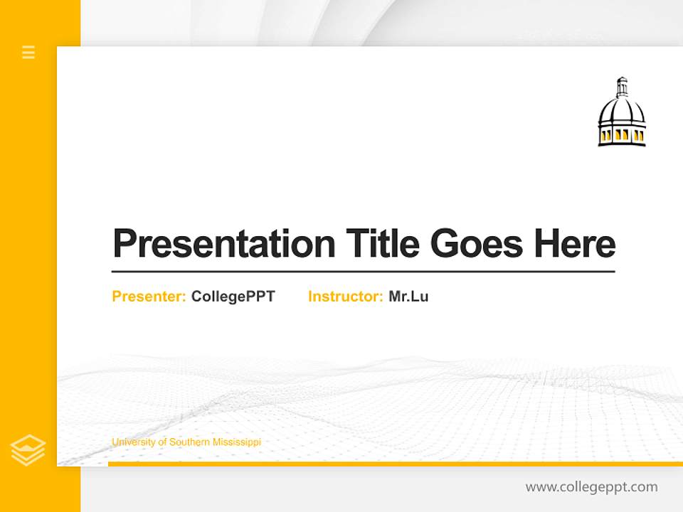 University of Southern Mississippi Thesis Proposal/Graduation Defense PPT Template4:3 ratio PPT effect preview image5
