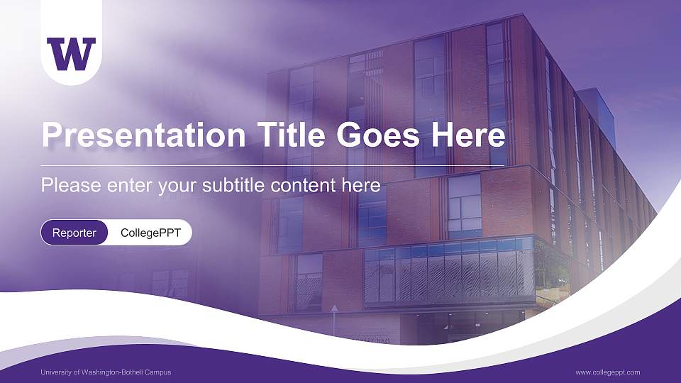University of Washington-Bothell Campus Lecture Sharing and Networking Event PPT Template16:9 ratio PPT effect preview image