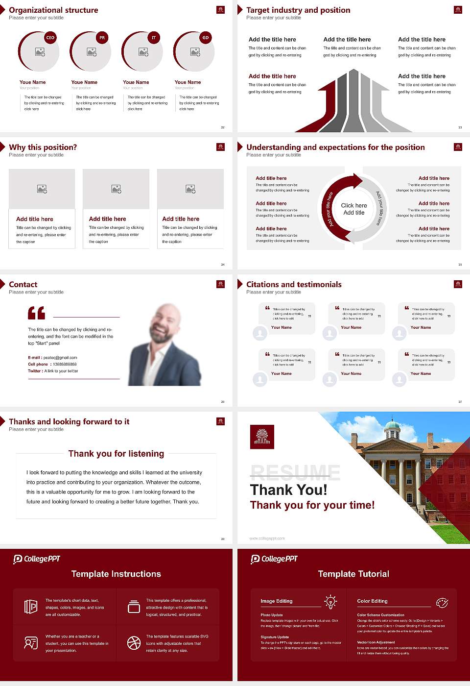 University of South Carolina-Columbia Resume PPT Template16:9 ratio PPT effect preview image4