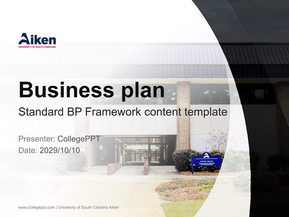 University of South Carolina Aiken Competition/Entrepreneurship Contest PPT Template4:3 ratio PPT effect preview image9