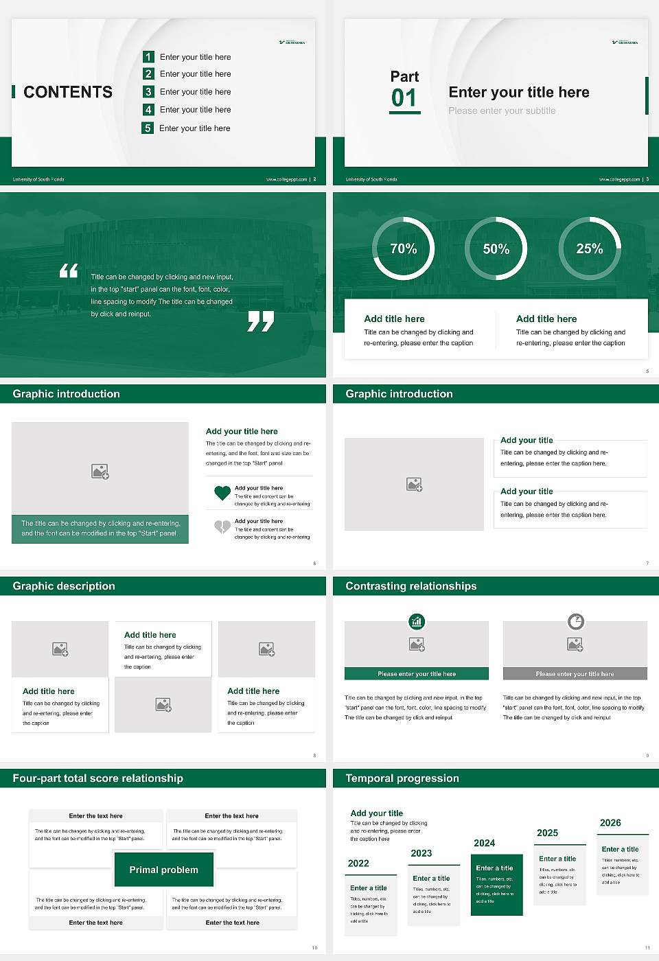 University of South Florida Thesis Proposal/Graduation Defense PPT Template16:9 ratio PPT effect preview image2