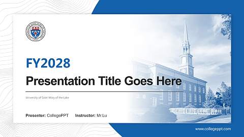 University of Saint Mary of the Lake Academic Presentation/Research Findings Report PPT Template