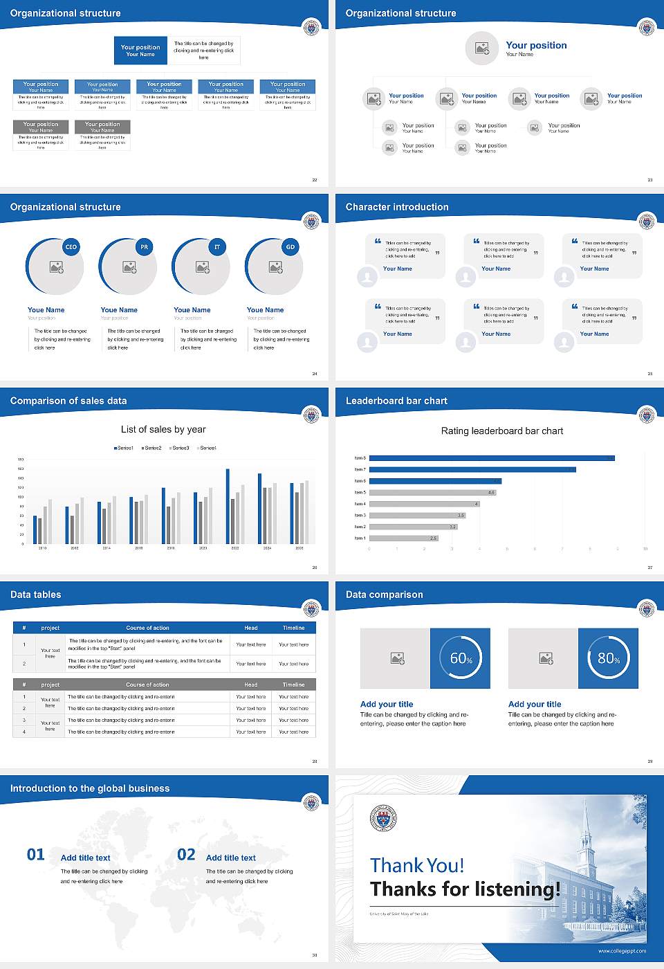 University of Saint Mary of the Lake Academic Presentation/Research Findings Report PPT Template16:9 ratio PPT effect preview image4