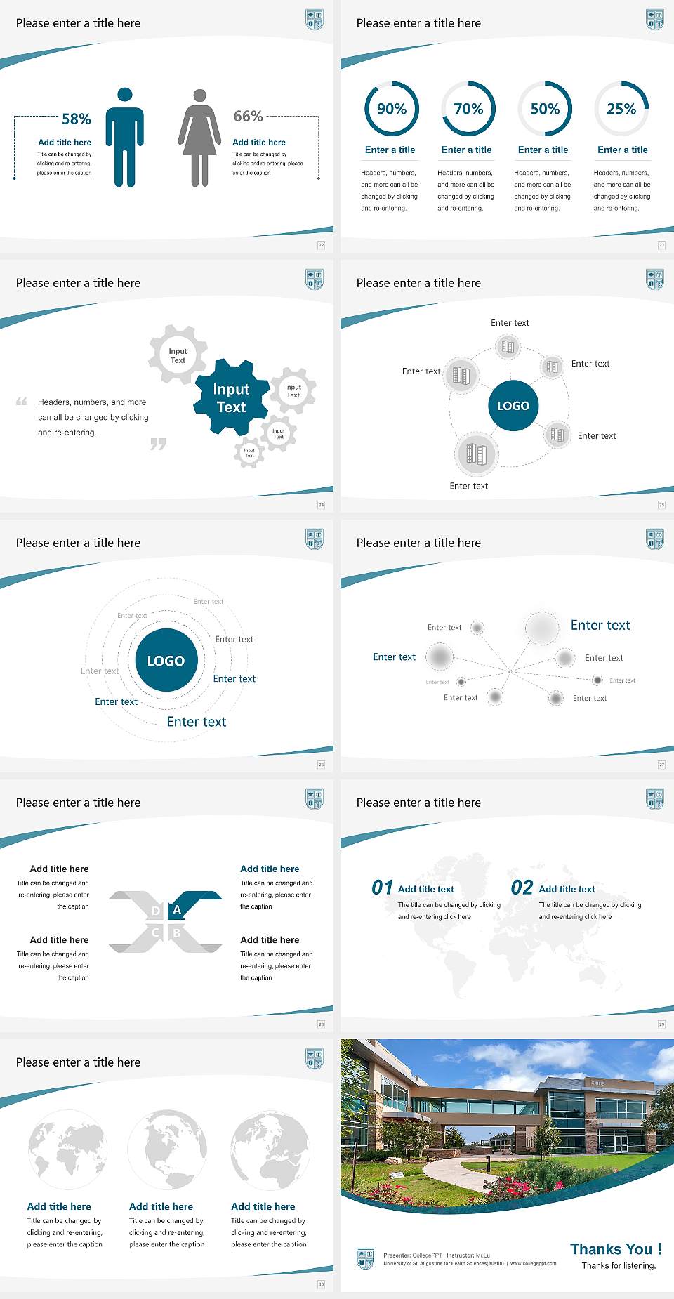 University of St. Augustine for Health Sciences(Austin) Course/Courseware Creation PPT Template4:3 ratio PPT effect preview image4