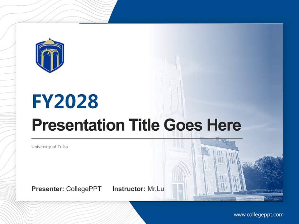 University of Tulsa Academic Presentation/Research Findings Report PPT Template4:3 ratio PPT effect preview image5